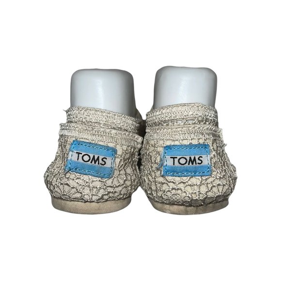 Toms Cream Floral Lace Lightweight Ballet Flats Women's 7.5 - Picture 7 of 10